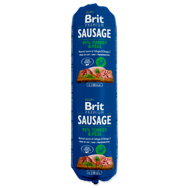 Salám BRIT Premium Dog Sausage Turkey & Peas 800g