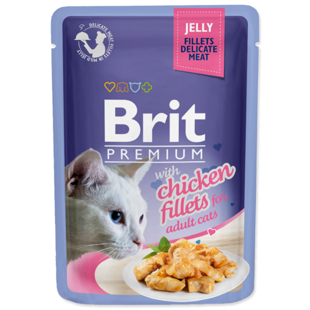 Kapsicka BRIT Premium Cat Delicate Fillets in Jelly with Chicken 85g