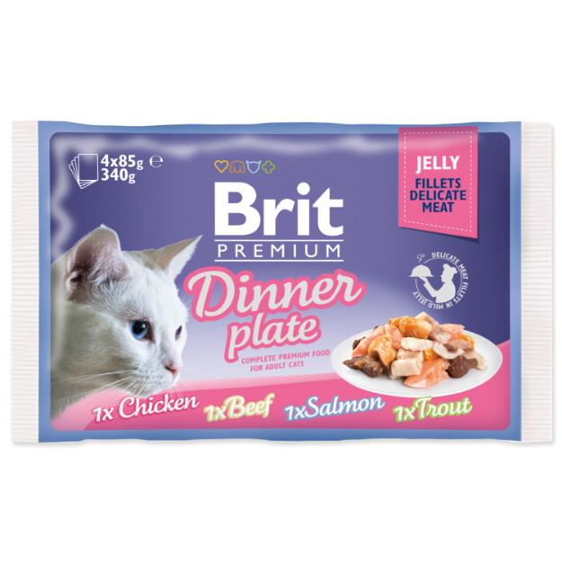 Kapsicky BRIT Premium Cat Delicate Fillets in Jelly Dinner Plate 340g