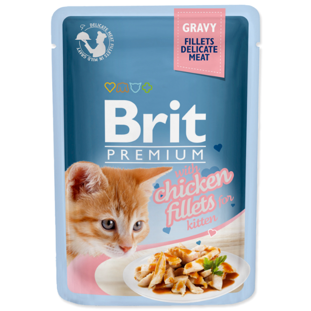 Kapsicka BRIT Premium Cat Delicate Fillets in Gravy with Chicken for Kitten 85g
