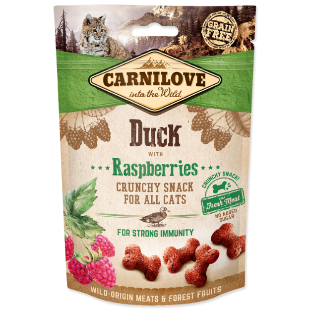 CARNILOVE Cat Crunchy Snack Duck with Raspberries with fresh meat 50g