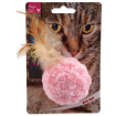 Hracka MAGIC CAT mícek žinylkový s pírky a catnipem mix 14 cm 