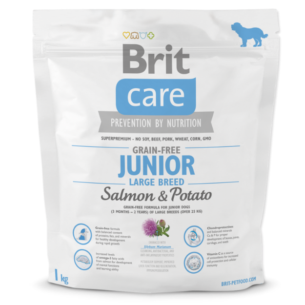 BRIT Care Grain-free Junior Large Breed Salmon & Potato 1kg