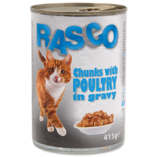 Konzerva RASCO Cat drubeží kousky ve štáve 415g