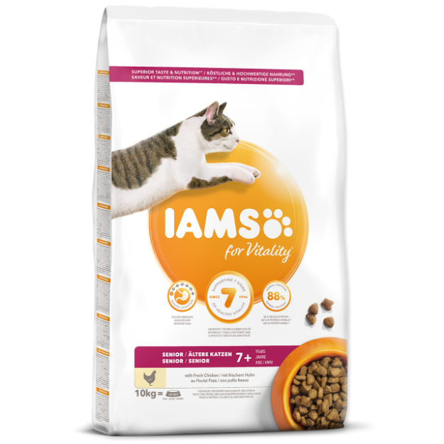 IAMS for Vitality Senior Cat Food with Fresh Chicken 10kg