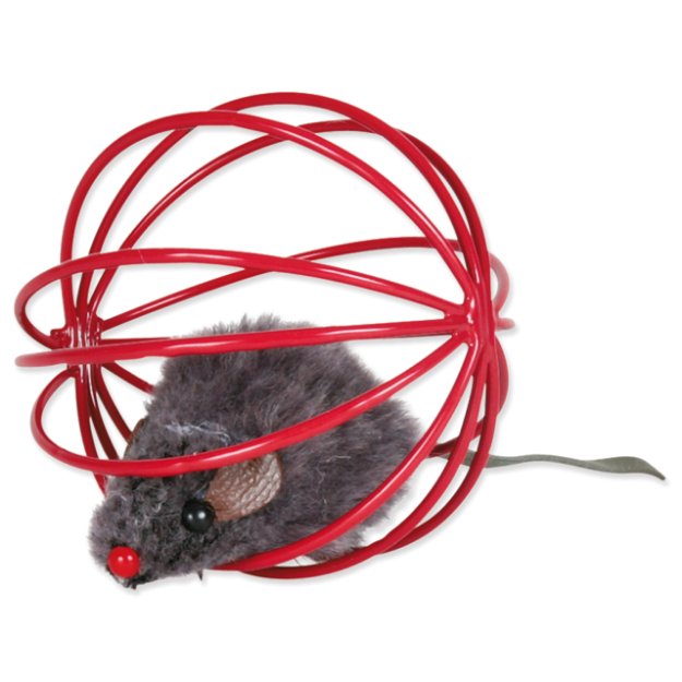 Hracka TRIXIE kovové mícky s myší 6 cm 