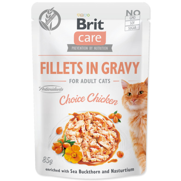 Kapsicka BRIT Care Cat Fillets in Gravy Choice Chicken 85g