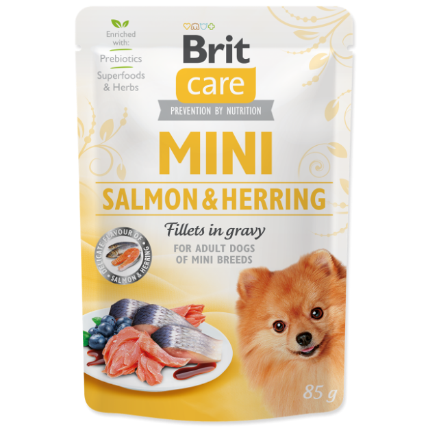 Kapsicka BRIT Care Mini Salmon & Herring sterilised fillets in gravy 85g