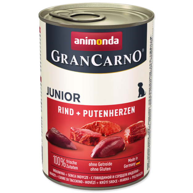 Konzerva ANIMONDA Gran Carno Junior hovezí + krutí srdce 400g