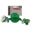 Hracka DOG FANTASY Strong Mint mícek gumový s provazem zelený 9,5 cm 