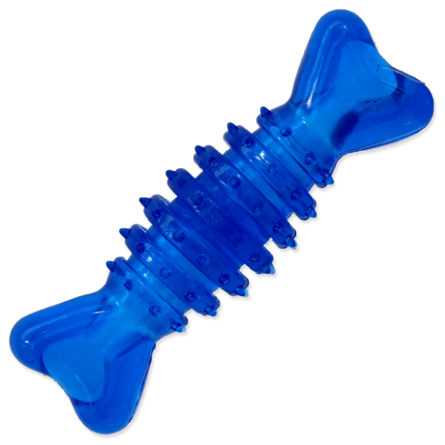Hracka DOG FANTASY kost gumová modrá 12 cm 